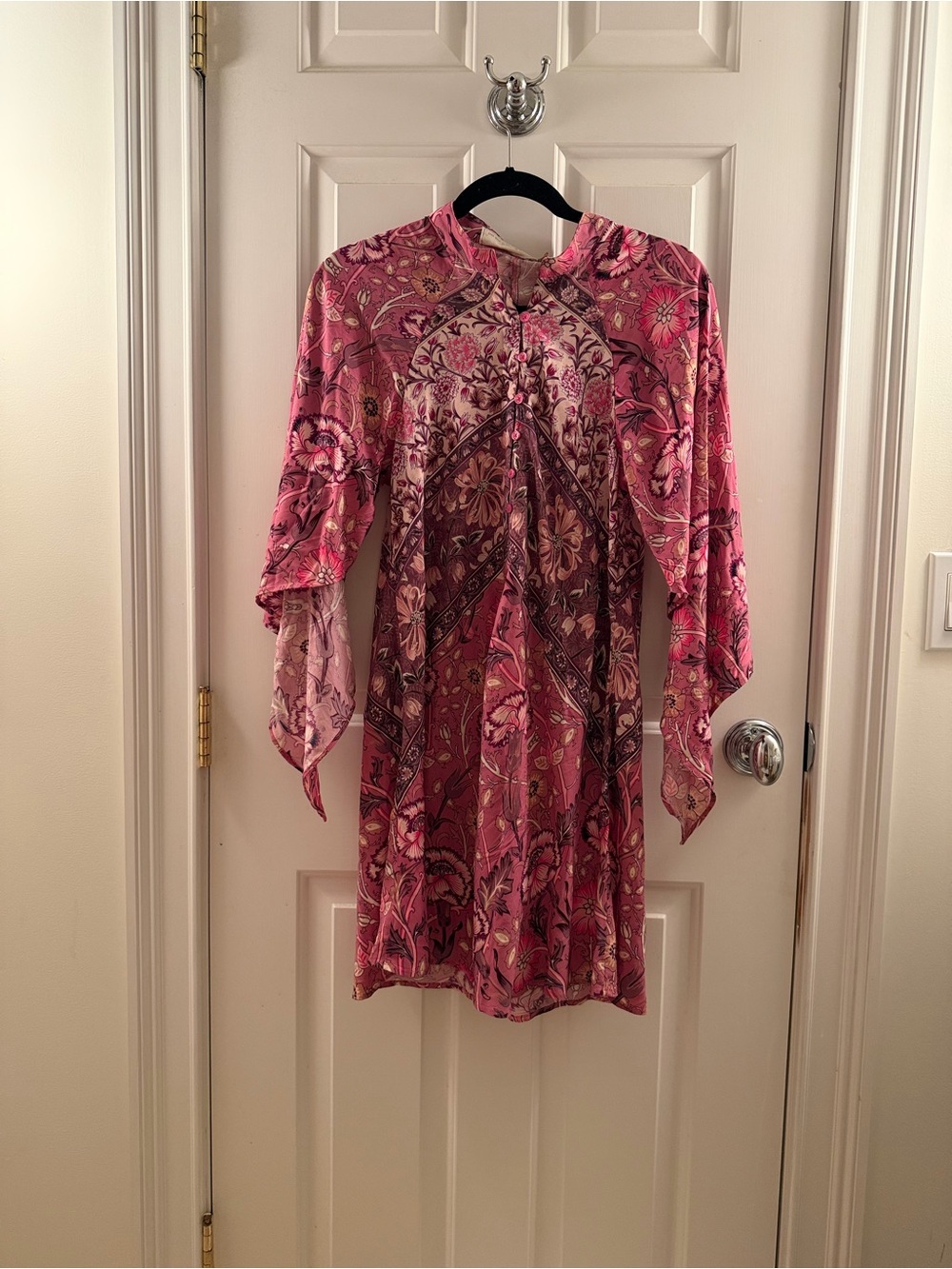 Jen’s Pirate Booty Baroque Hyacinth Mini Dress Pink Floral Size M